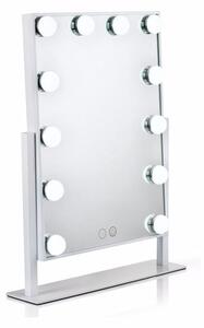 Hollywood tükör (HW-DC117-1) sminkes tükör ezüst 12x3W LED, asztali sminktükör
