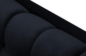MICADONI Mamaia 177 cm-es sötétkék bársony háromszemélyes kanapé arany alappal
