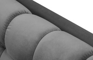 MICADONI Mamaia szürke bársony háromszemélyes kanapé 177 cm, arany alappal