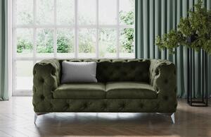 Zöld bársony kétüléses kanapé MICADONI Violane 186 cm