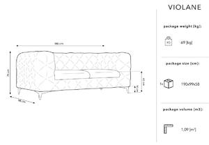 Bézs bársony kétüléses kanapé MICADONI Violane 186 cm
