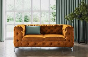 Narancssárga bársony kétüléses kanapé MICADONI Violane 186 cm