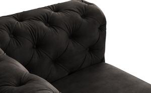 Sötétszürke bársony kétüléses kanapé MICADONI Violane 186 cm