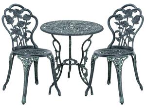 Bisztró szett Wakefield kerti asztal két székkel vintage zöld