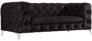 Sötétszürke bársony kétüléses kanapé MICADONI Violane 186 cm