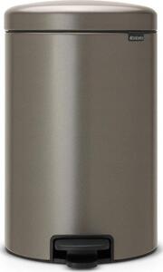 Brabantia NewIcon pedálos hulladékgyűjtő szagmentesen záródó Soft-Close fedél, műanyag tartály, 20L - Y méret, acél, platinaszürke - 114045