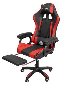 Gamer szék, forgószék lábtartóval fekete-piros (919)