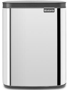 BRABANTIA Bo Waste Bin hulladékgyűjtő felnyitható Soft-Close fedéllel fali/álló műanyag tartály 7L - B méret r.m. acél fényes - 222948