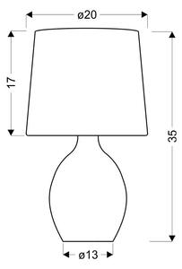 Sötétszürke asztali lámpa textil búrával (magasság 35 cm) Ambon – Candellux Lighting