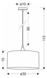 Petróleumkék függőlámpa textil búrával ø 30 cm Maloto – Candellux Lighting