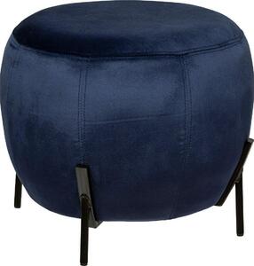 Puff De Terciopelo "calabaza" D44cm Azul