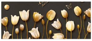 Kép - Tulipánok - absztrakt (120x50 cm)
