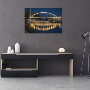 Egy híd képe szökőkúttal (90x60 cm)
