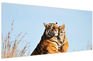 Kép - Tigris és a kölyke (120x50 cm)