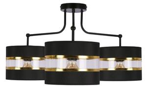 Fekete mennyezeti lámpa textil búrával ø 20 cm Andy – Candellux Lighting