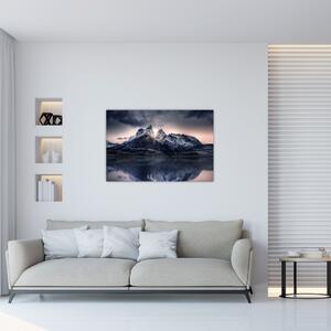 Tó és hegy képe (90x60 cm)