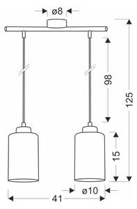 Fekete függőlámpa üveg búrával ø 10 cm Aspra – Candellux Lighting