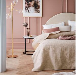 Fenomenális bézs ágytakaró díszítő varrással 240 x 260 cm