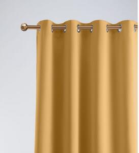 Mustársárga gyűrűs sötétítő függöny 140 x 250 cm