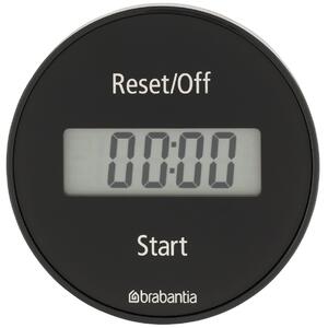 BRABANTIA Tasty+ Measure & Check digitális konyhai időzítő. mágneses rögzítéssel. LCD kijelző. elemes. üveg fedlap. műanyag test. sötétszürke - 121968