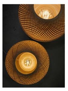 Mekong fehér-barna asztali lámpa bambuszból, magasság 29 cm - Good&Mojo