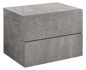 Fiókos faliszekrény éjjeli szekrény 2 fiókkal 40x29x30 cm falra szerelhető beton-hatású