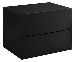 Fiókos faliszekrény éjjeli szekrény 2 fiókkal 40x29x30 cm falra szerelhető fekete