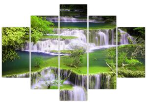 Kép - Huay Mae Khamin vízesések, Kanchanaburi, Thaiföld (150x105 cm)