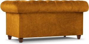 Sárga bársony kétüléses kanapé MICADONI Lapis 170 cm