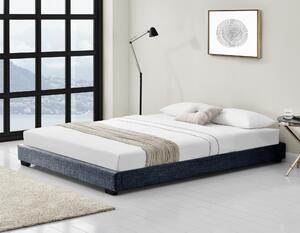 Kárpitozott ágy lenvászon ágy ágykeret ágyráccsal 180x200 cm sötétszürke Corium