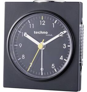 Analóg kvarc ébresztőóra, 75x85x45 mm, fekete, Techno Line Geneva Q