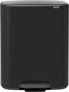BRABANTIA Bo Pedal Bin pedálos hulladékgyűjtő szagmentesen záródó Soft-Close fedél műanyag tartály 60L - M méret acél matt fekete - 211362