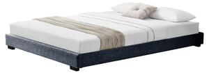 Kárpitozott ágy lenvászon ágy franciaágy ágykeret ágyráccsal 140x200 cm sötétszürke Corium