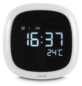 Hama 185862 Bora Bora Digitális Asztali Ébresztő óra Ø 8,5cm - Fehér / Fekete