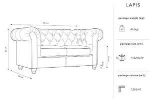 Bézs bársony kétüléses kanapé MICADONI Lapis 170 cm