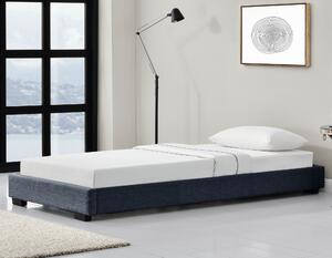 Kárpitozott ágy lenvászon ágy ágykeret ágyráccsal 90x200 cm sötétszürke Corium