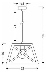 Fekete fém függőlámpa 32x32 cm Origami – Candellux Lighting