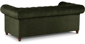 Zöld bársony háromszemélyes kanapé MICADONI Lapis 224 cm