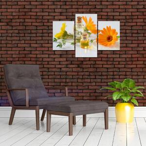 Narancsságra virágok képe (90x60 cm)