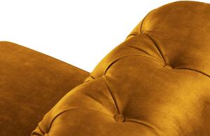 Sárga bársony háromszemélyes kanapé MICADONI Lapis 224 cm