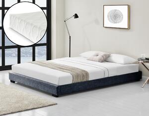 Modern textil kárpitozott ágy matraccal sötétszürke 200 x 140 cm Cоrium