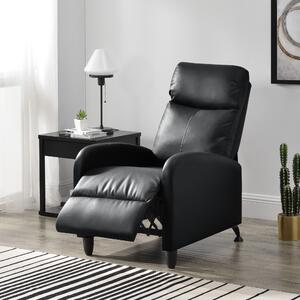 Relax fotel TV fotel kárpitozott fotel dönthető háttámlával fekvőfotel műbőr fekete