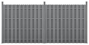 Kerítés WPC kerítés elem kerítéspanel 11 léccel 185 cm x 376 cm szürke