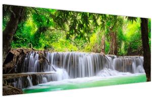 Kép egy vízesésről Kanchanaburiban, Thaiföldön (120x50 cm)