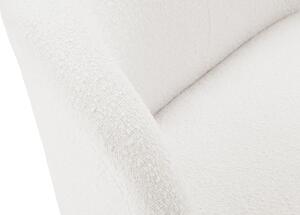 Fehér szövet háromüléses kanapé MICADONI Saamit 178 cm