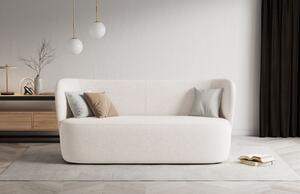 Fehér szövet háromüléses kanapé MICADONI Saamit 178 cm