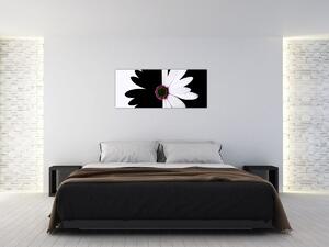 Egy fekete-fehér virág képe (120x50 cm)