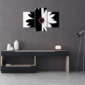 Egy fekete-fehér virág képe (90x60 cm)