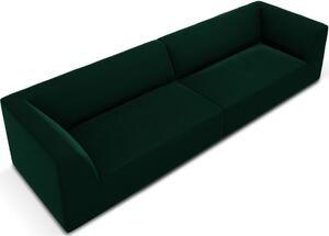 Zöld bársony négyszemélyes kanapé MICADONI Ruby 302 cm