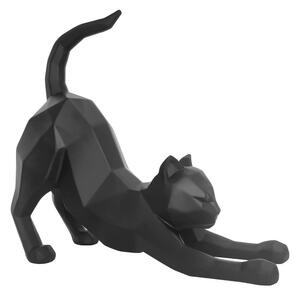 Origami Streching Cat matt fekete szobor, magasság 30,5 cm - PT LIVING